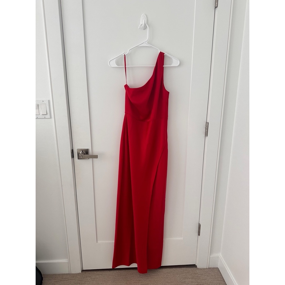BHLDN | Anthropologie Dylan One-Shoulder Satin Slit Gown